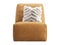 Modern adjustable brown leather upholstery chair with fur pillow. 3d render