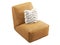 Modern adjustable brown leather upholstery chair with fur pillow. 3d render