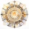 Modern african mandala, boho watercolor style, in muted earthy and gold colors. Generative AI