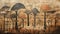 Modern Afrofuturism: Tree Paintings On Brown Art Paper