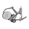 Modern agricultural machinery for of hay and rolling circles.Agricultural Machinery single icon in monochrome styl