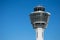 Modern air traffic control tower in international passenger airport