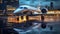 A Modern Aircraft Parked In Air Port of Futuristic Technology Theme Background Selective Focus