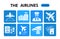 Modern airlines Infographic design template. Airlines inphographic visualization with eight steps square design on white