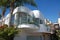 Modern American apartment building with balcony in Venice Beach, California