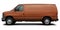 Modern American cargo minibus brown color side view.