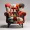 Modern American Fabric Art Stool Armchair For Relaxation