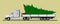 A modern American semi-trailer truck transports a Christmas tree for Christmas and New Years. Vector