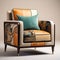 Modern American Side Table Armchair: Comfortable Fabric Art For Relaxation