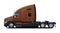 Modern American truck Kenworth T680 in brown with a black plastic bottom.