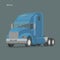 Modern american truck vector illustration. Heavy transport picture flat design