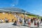 Modern amphitheater with a glass roof in Moscow