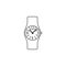 Modern Analog Men Wrist Watch line icon. Clock Icon. Premium quality graphic design. Signs, symbols collection, simple icon for we