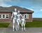 Modern Android Robot Family Neighborhood Home