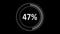 Modern animated 100 percent circle pie diagram, progress bar, status bar on a black background