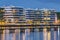 Modern apartment buildings at the river Spree