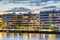 Modern apartment buildings at the river Spree