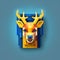 Modern App Logo With Lego-faced Deer In Cartoon Style