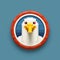 Modern App Logo With Seagull And Lego Face