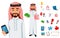 Modern Arab business man cartoon character