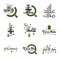 Modern Arabic Calligraphy Text of Eid Mubarak Pack of 9 for the Celebration of Muslim Community Festival Eid Al Adha and Eid Al