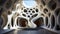 Modern architecture inside of a futuristic building feature a circular arch generated by AI