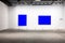 Modern Art Museum Frames Clipping Path Gallery Chroma Blue Spotlights White Minimalist Look