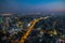 Modern Asian megalopolis cityscape at night. Bangkok, Thailand