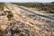 A modern asphalt road across Namibian endless savanna