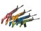 Modern assault rifles - red, green, blue and yellow