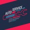 Modern auto service poster. Vector illustration