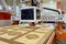 Modern automated milling machine for processing wooden products for furniture manufacturing