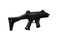 A modern automatic carbine chambered for 9mm pistol caliber. Weapons for the police, army and special units. Isolate on a white