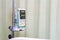 Modern automatic Infusion pump for control infuses fluids medication or nutrients sodium chloride saline solution fluid iv drip