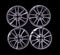 Modern automotive alloy wheel made of aluminum on a black background, industry. Designer fashion wheels for car