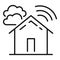 Modern autonomous house icon, outline style