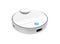 Modern autonomous smart robot vacuum cleaner. Self-propelled cleaning robot. Floor cleaning system. White robot vacuum cleaner