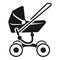 Modern baby stroller icon, simple style