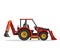 Modern Backhoe Loader Tractor Agriculture Farm Vehicle Illustration