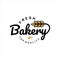 Modern bakery typography badge stamp concept