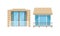 Modern Balcony Windows Set, House Facade Design Elements Vector Illustration