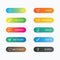 Modern banner button with social icon design options. Vector ill