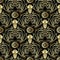 Modern Baroque vector seamless pattern. Black floral damask back