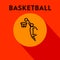 Modern Basketball Icon with Linear Vector