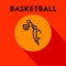 Modern Basketball Icon with Linear Vector Styles