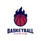 Modern Basketball Sport Logo Design Vector Template. Modern Basketball Emblem logo icon Symbol