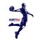 Modern Basketball Sport Silhouette Logo Vector Template. Basketball player slam dunk Design Vector