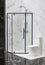 Modern bath room interior, black grid glass shower. Loft partition black cage with glass. Minimalistic modern shower