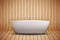 Modern bath on wooden background