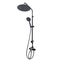 Modern bathing metallic black shower wall system with faucet isolated on a white background. Bathroom equipment. Faucet with spray